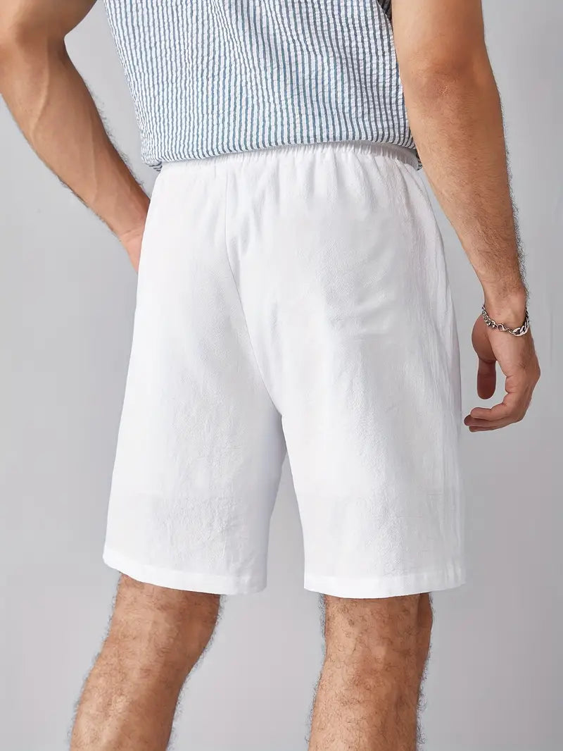 LINNEN KORTE BROEK - WIT