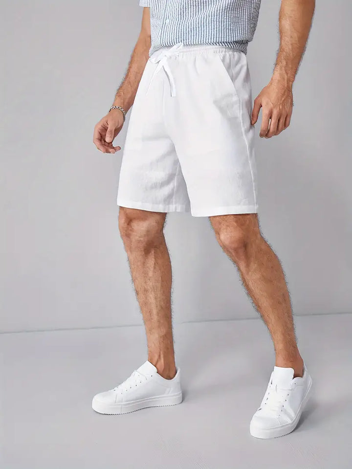 LINNEN KORTE BROEK - WIT