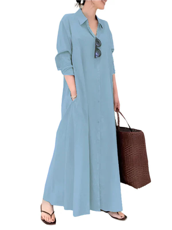 Livia maxi jurk voor dames - Elegante lange jurk met A-lijn silhouet