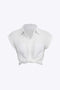 Vittoria damesshirt | Minimalistisch shirt met geknoopte zoom & opgerolde mouwen