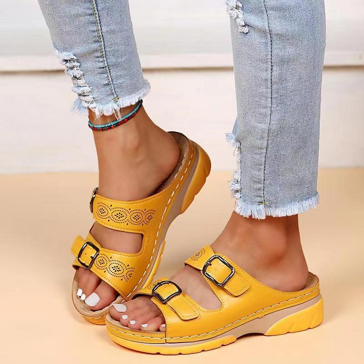 Inès | sandalen met gesp en comfortabele zool voor dames | Elegantie en comfort voor elke stap