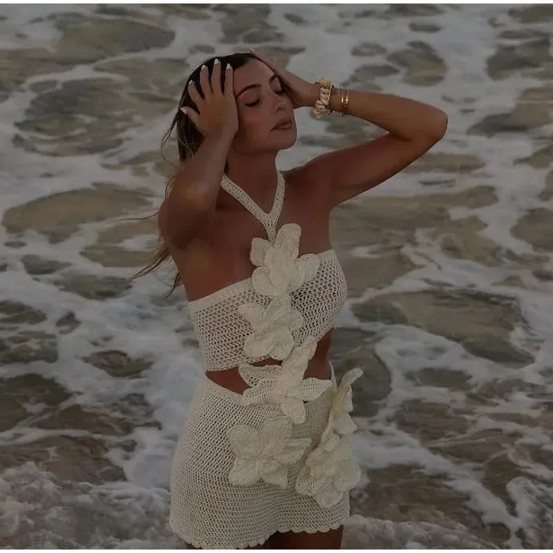 Bloom | Boho gehaakte zomerjurk voor dames met bloemmotief - luchtig & elegant