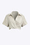 Victoria Leinen dames overhemd met gekruiste details | Korte zomertop met stijl