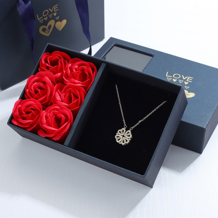 Milara 2-in-1 hart en klaver ketting voor vrouwen | Geluksbrenger & sprankelende hanger
