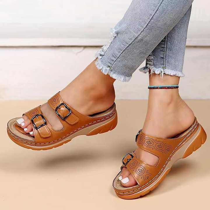 Inès | sandalen met gesp en comfortabele zool voor dames | Elegantie en comfort voor elke stap