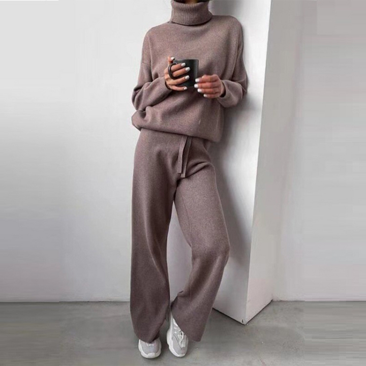 Sarah 2-delig Set – Coltrui & Wijde Broek van 100% Katoen | Stijlvol & Comfortabel voor Koele Dagen