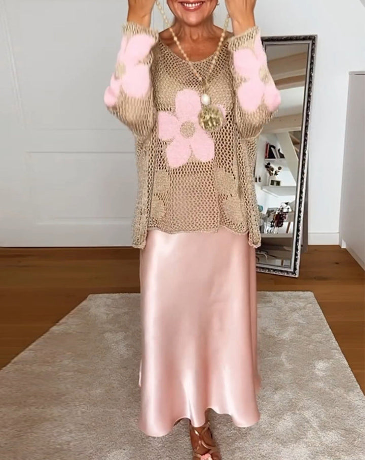 Elegante rok met effen kleur en plooien