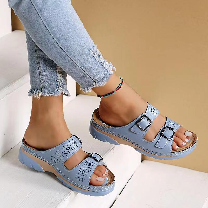 Inès | sandalen met gesp en comfortabele zool voor dames | Elegantie en comfort voor elke stap