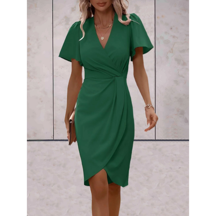 Evelina Wikkeljurk voor Dames | Elegante V-Hals Jurk met Vloeiende Mouwen & Comfortabele Pasvorm