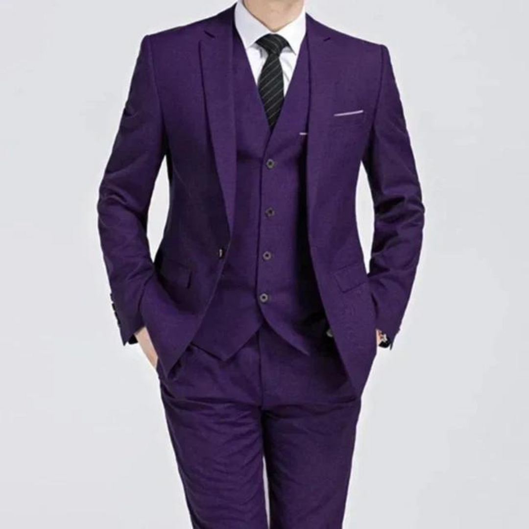 Driedelig pak - Slim fit - Enkelrijig - Notch revers
