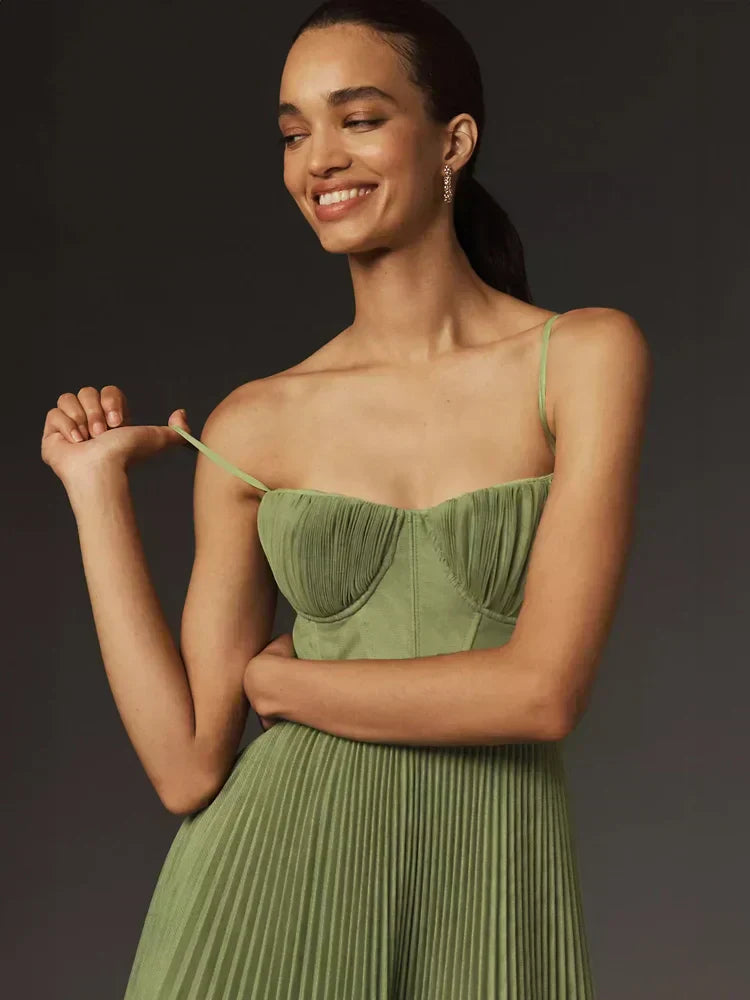 Octavia Elegante lange geplooide jurk voor dames | Sophistication & tijdloze charme