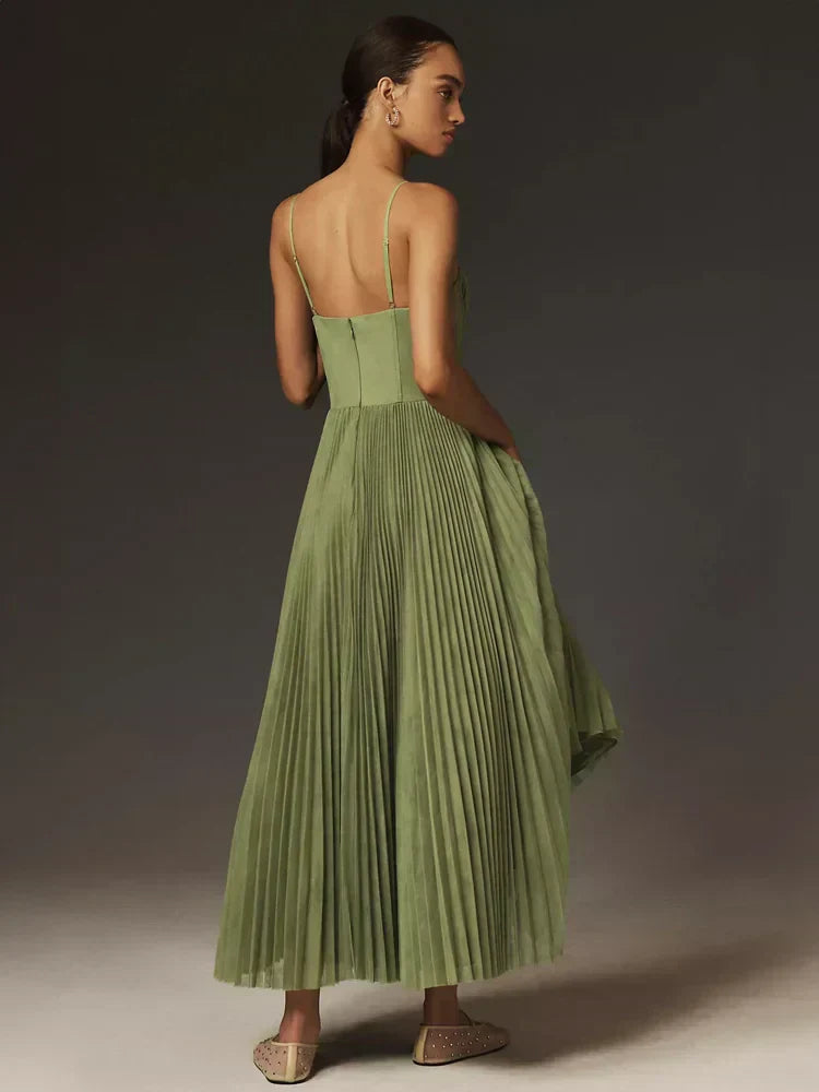 Octavia Elegante lange geplooide jurk voor dames | Sophistication & tijdloze charme