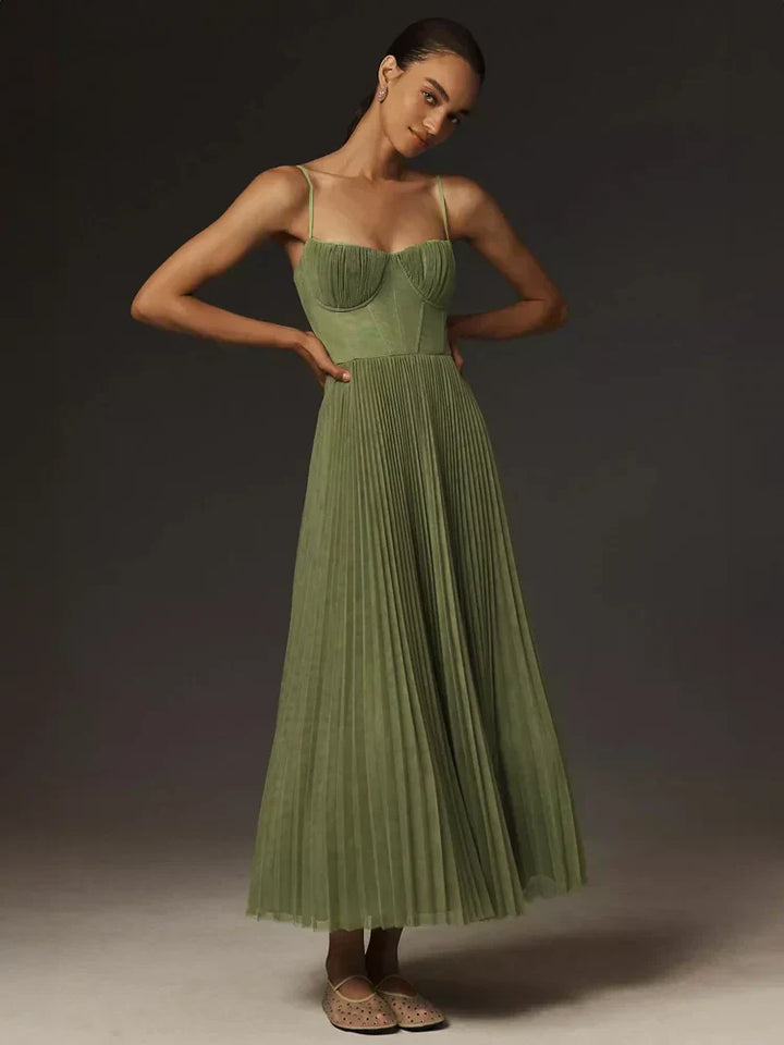Octavia Elegante lange geplooide jurk voor dames | Sophistication & tijdloze charme
