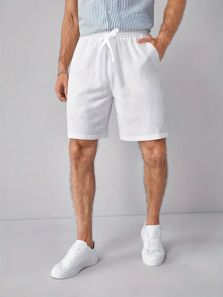 LINNEN KORTE BROEK - WIT