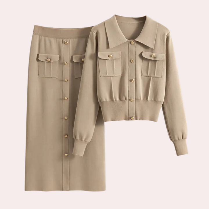 Tweedelige damesoutfit Celeste | Buttoned & Elegant Style
