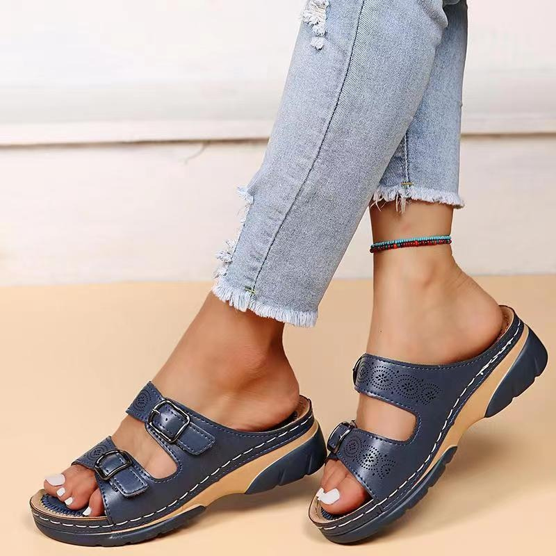 Inès | sandalen met gesp en comfortabele zool voor dames | Elegantie en comfort voor elke stap