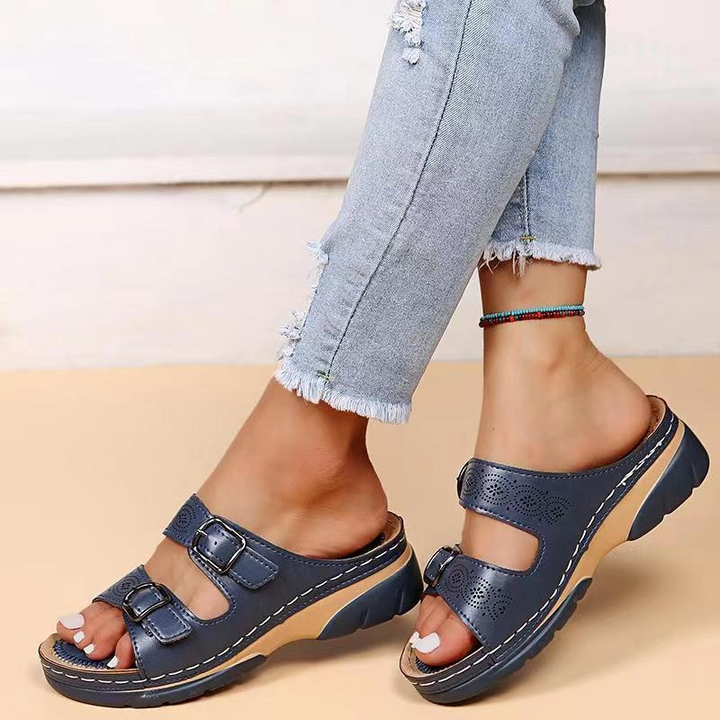 Inès | sandalen met gesp en comfortabele zool voor dames | Elegantie en comfort voor elke stap