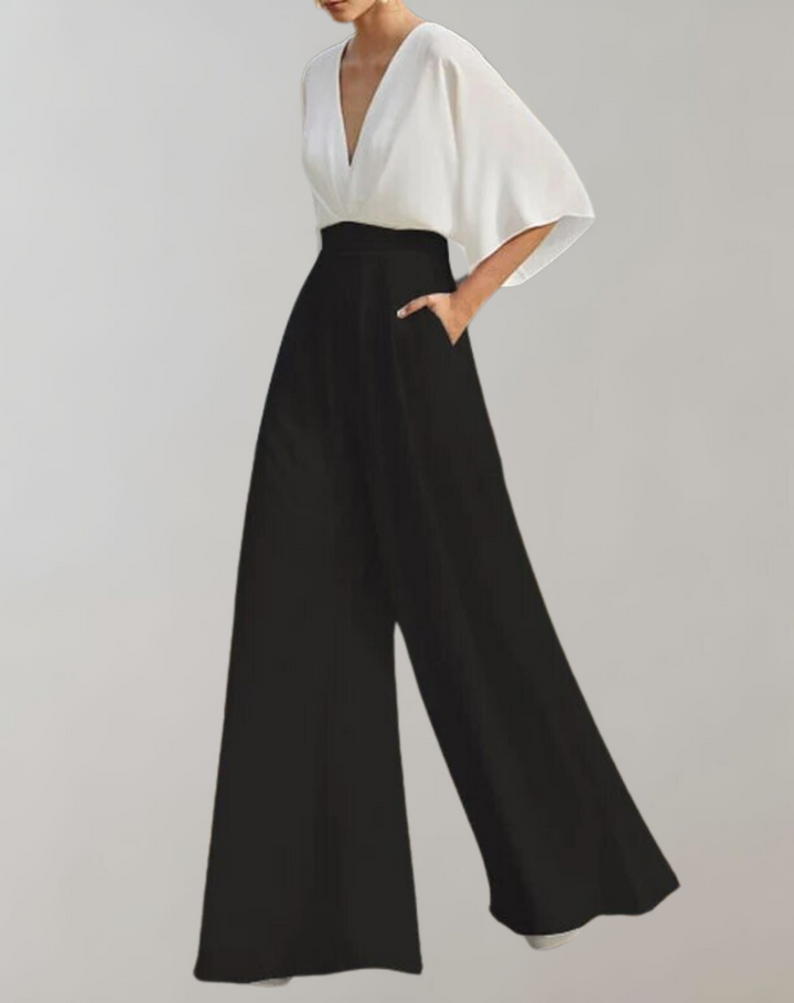 Suzette Elegante Wijd uitgesneden jumpsuit | Verfijning & Absoluut comfort