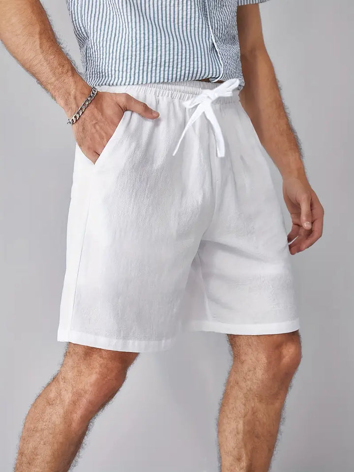 LINNEN KORTE BROEK - WIT