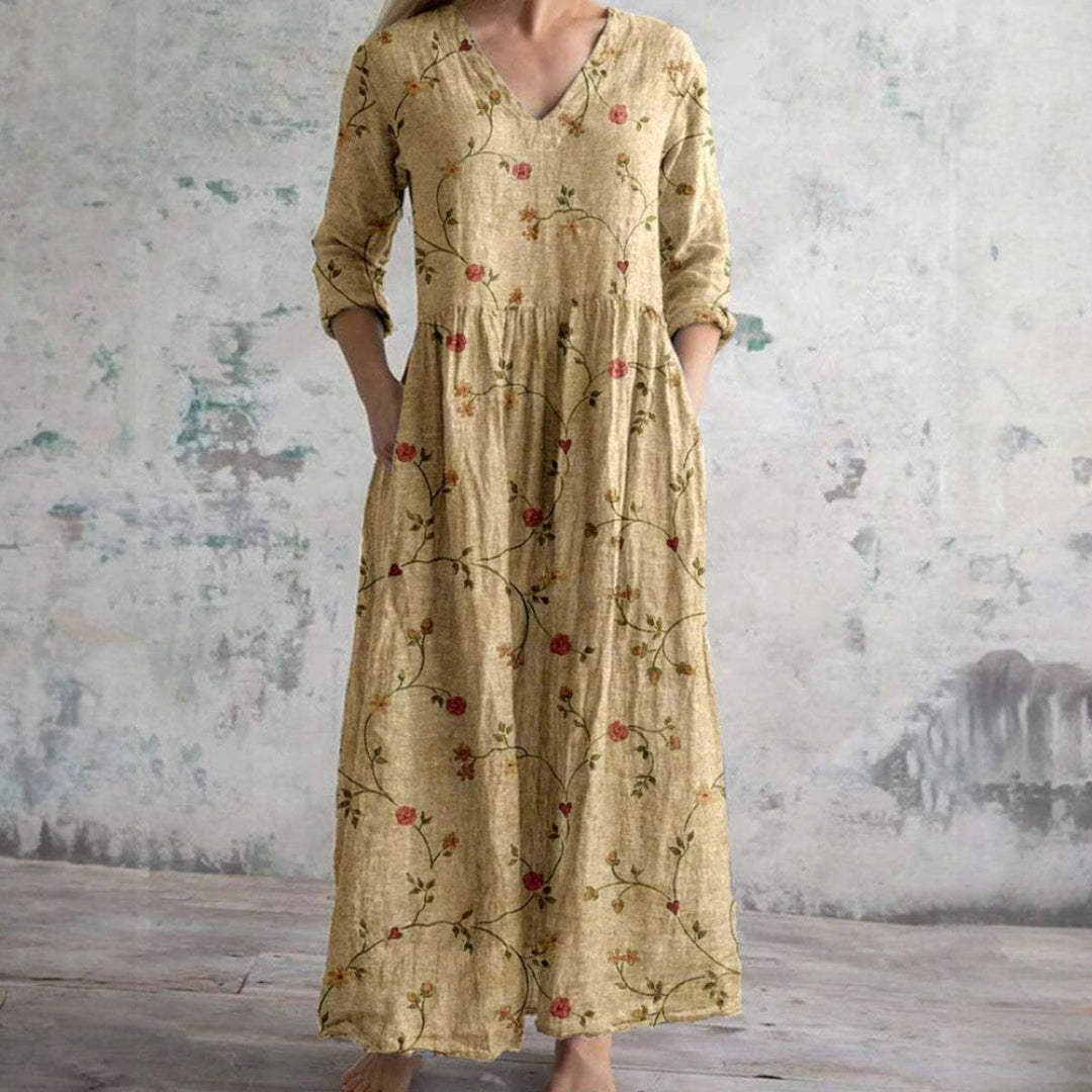 Gebloemde Jurk Damesjurk | Bloemenprint Lichte Stof & Comfortabele Pasvorm voor Zomer en Voorjaar