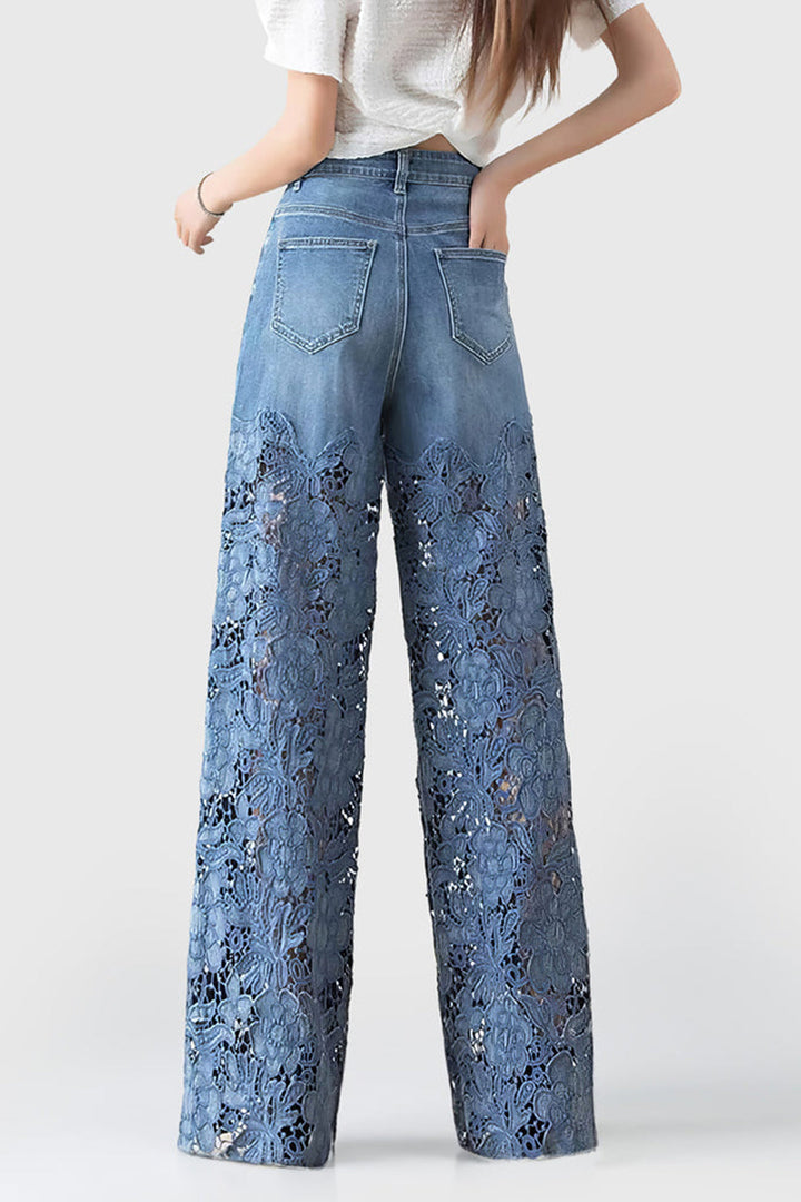 Valeria skinny damesjeans | nauwsluitende denim met hoge taille, kanten inzetstukken en stretch comfort