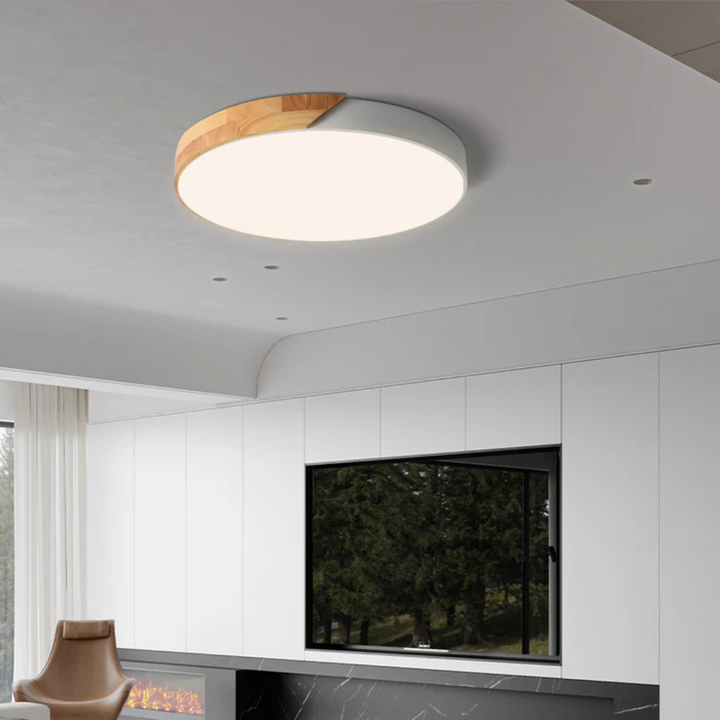 Delos - Scandinavische Houten LED Plafondlamp