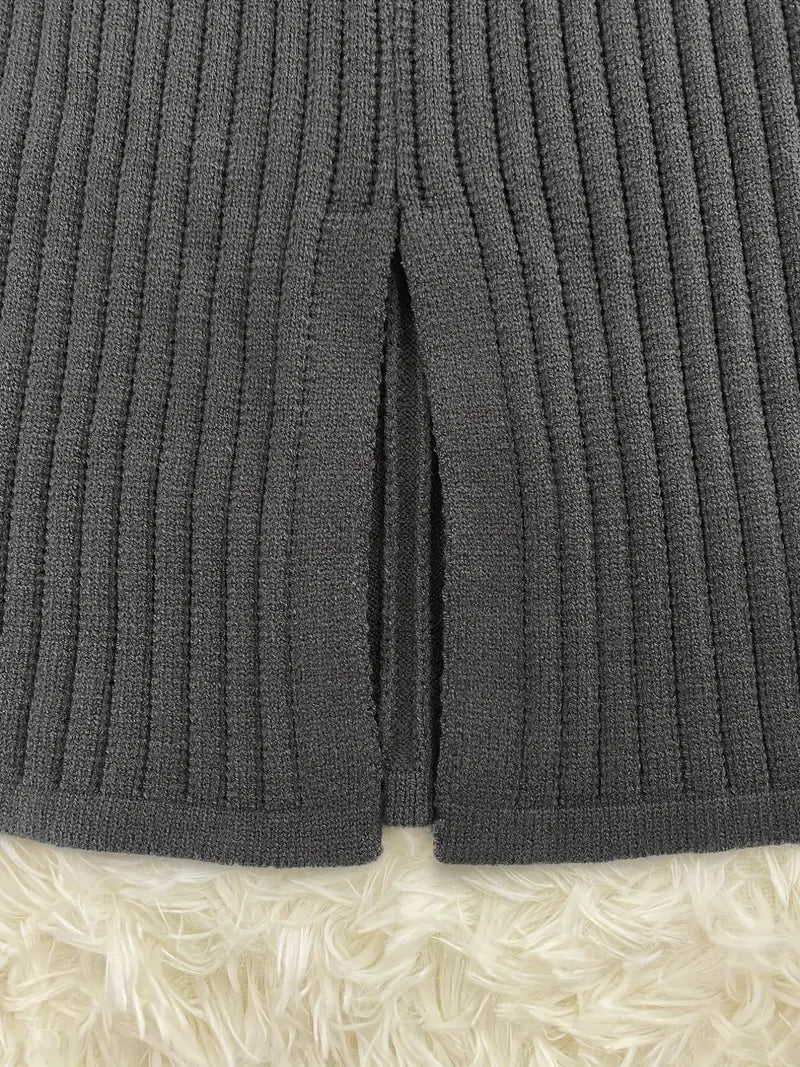 Casual Gebreide Trui & Rok Set