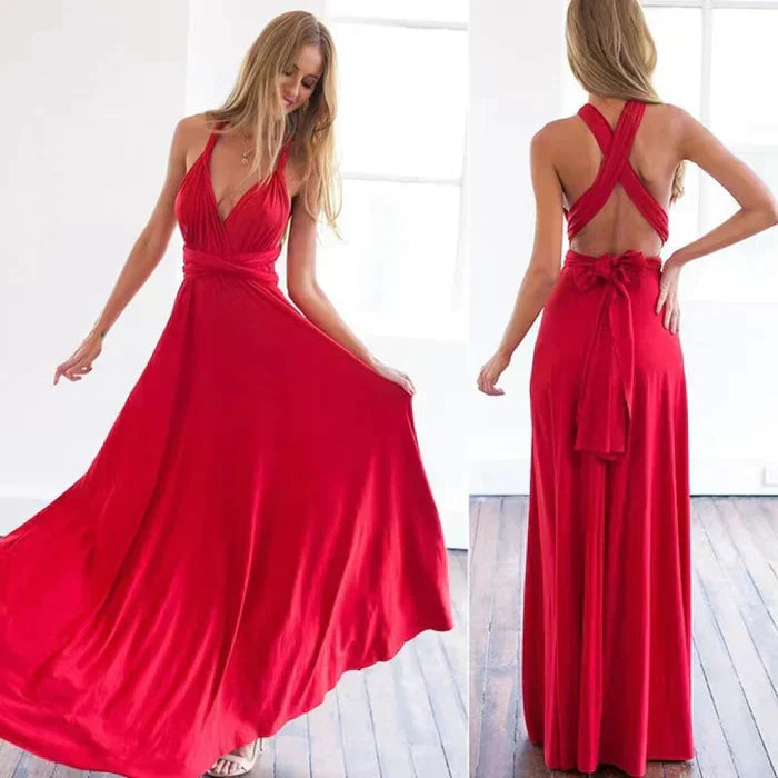 Eliane wikkeljurk voor dames | midi-jurk met V-hals en strikceintuur in een vloeiend silhouet