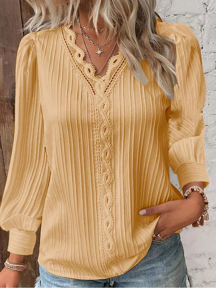 Kant Bloes - Stijlvolle en Comfortabele Blouse voor Elke Gelegenheid