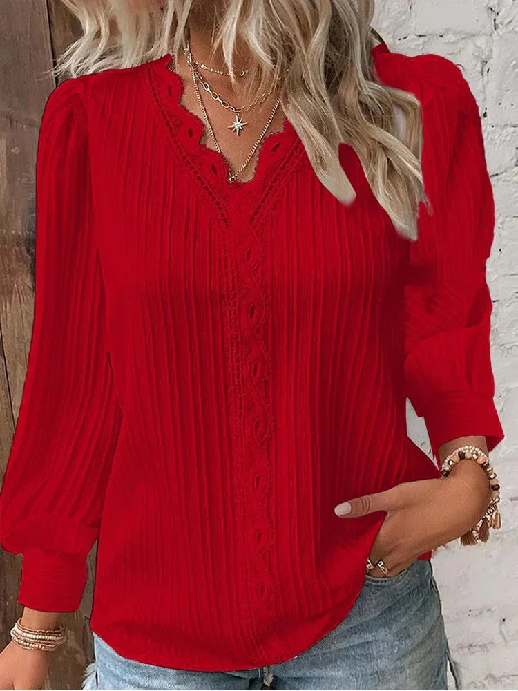 Kant Bloes - Stijlvolle en Comfortabele Blouse voor Elke Gelegenheid