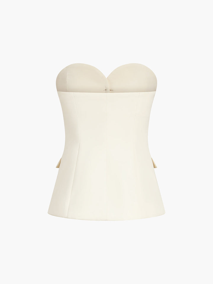 Zaelis Tweedelig Korset-Set – Elegant Tube Top met Bijpassende Broek