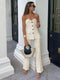Zaelis Tweedelig Korset-Set – Elegant Tube Top met Bijpassende Broek
