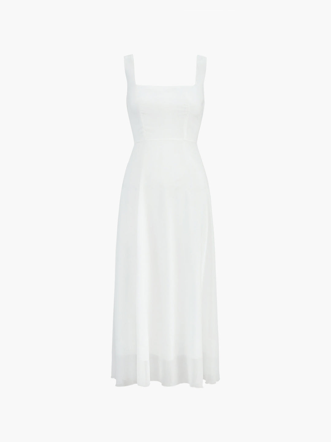 Elegante Midi-Jurk met Vierkante Halslijn voor Tijdloos Raffinement