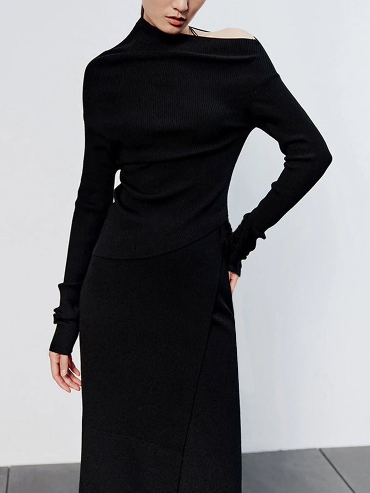 Tessa - Asymmetrische Gebreide Top