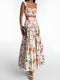 Tweedelige Set met Oceaanprint | Bustier en Maxirok voor een Zomers-Chique Look