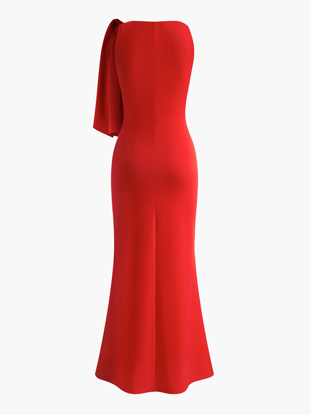 Elegante Maxi-Jurk met Schouderdetail en Aansluitend Silhouet