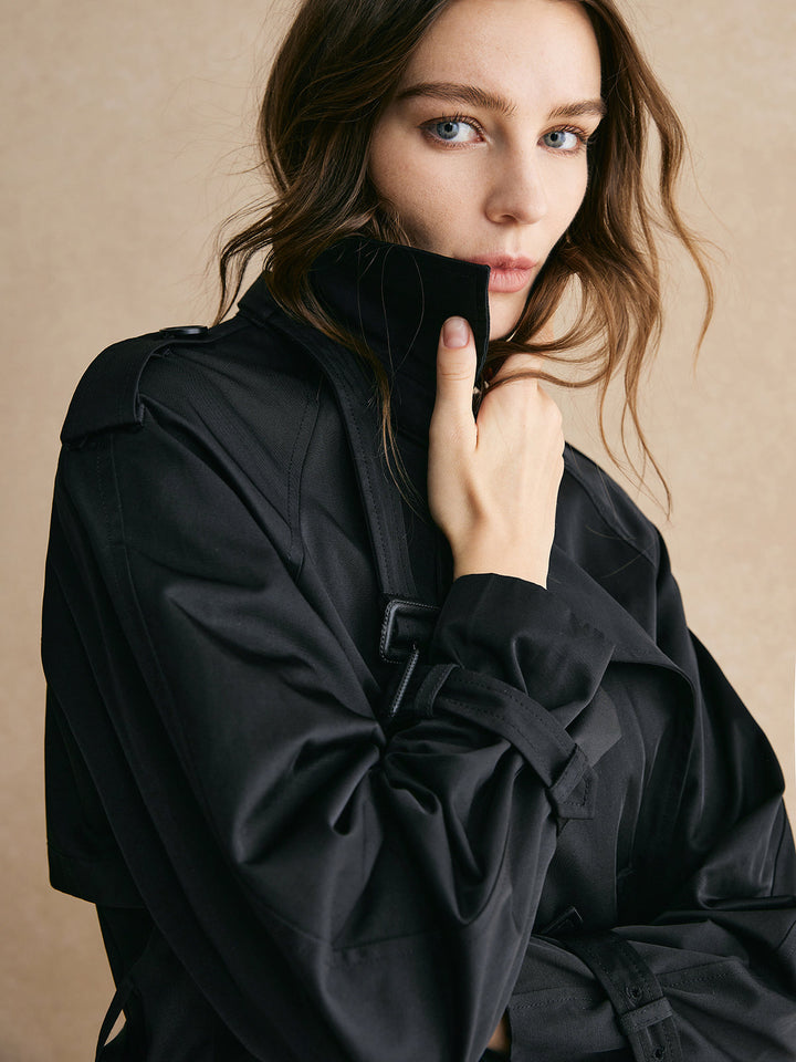 Casual Lange Trenchcoat Met Zakken