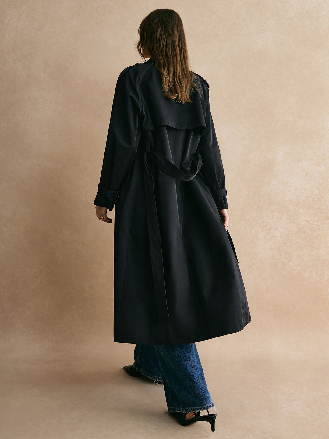 Casual Lange Trenchcoat Met Zakken