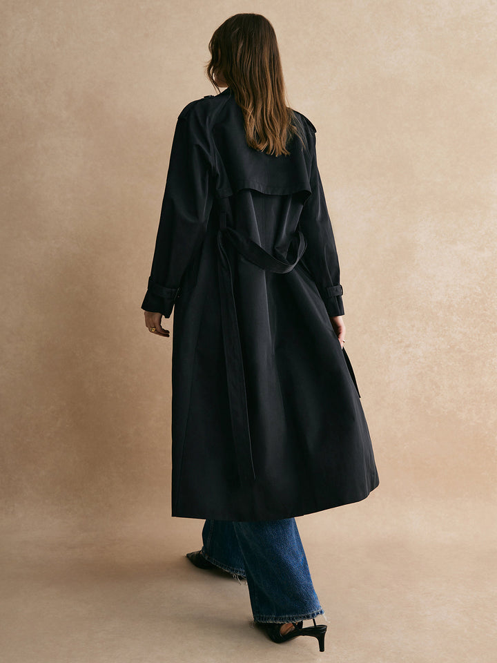 Casual Lange Trenchcoat Met Zakken