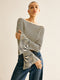 Isalie | Elegante geribde top met open schouders & uitlopende mouwen | Chic & modern
