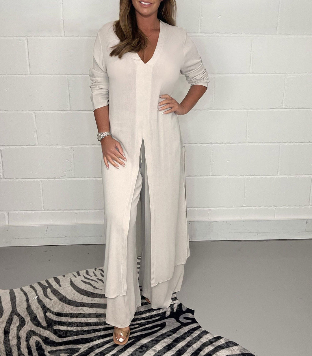 Elena Tweedelige damesset met jurk en broek | Luchtig, elegant & ideaal voor de lente/zomer
