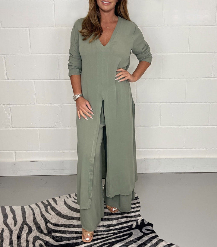 Elena Tweedelige damesset met jurk en broek | Luchtig, elegant & ideaal voor de lente/zomer