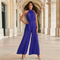Jumpsuit met geplooide halternek | Vloeiende viscose | Elegant en luchtig