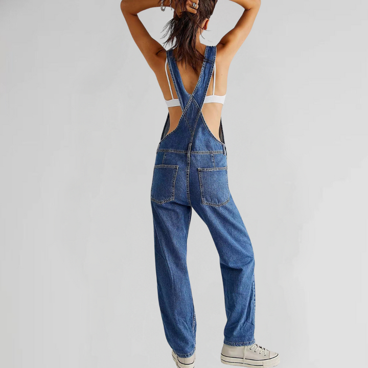 Valeria denim jumpsuit voor dames Comfortabel eendelig pak in een trendy look voor werk en vrije tijd
