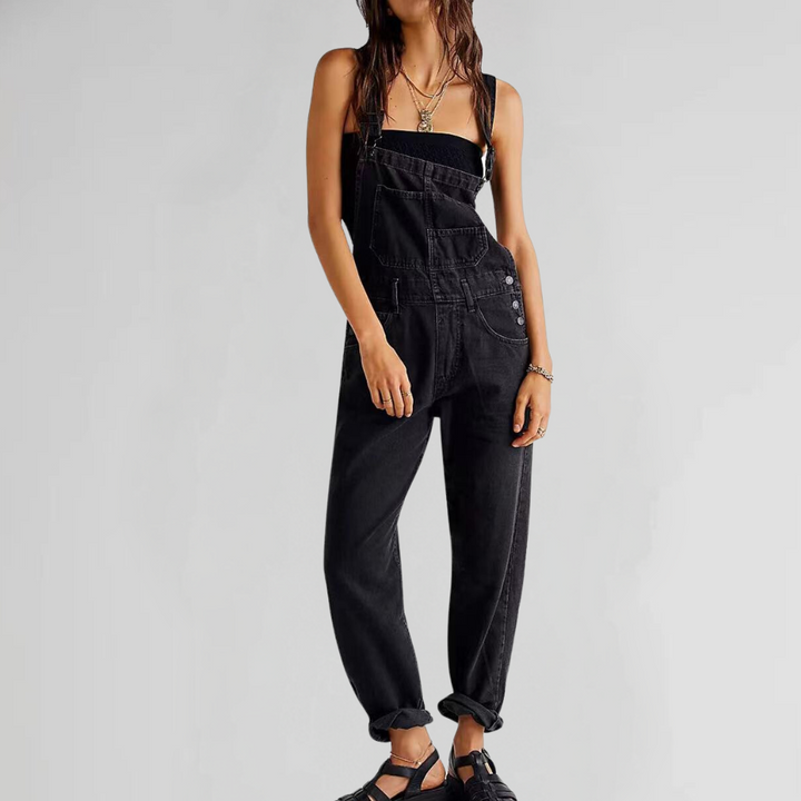 Valeria denim jumpsuit voor dames Comfortabel eendelig pak in een trendy look voor werk en vrije tijd