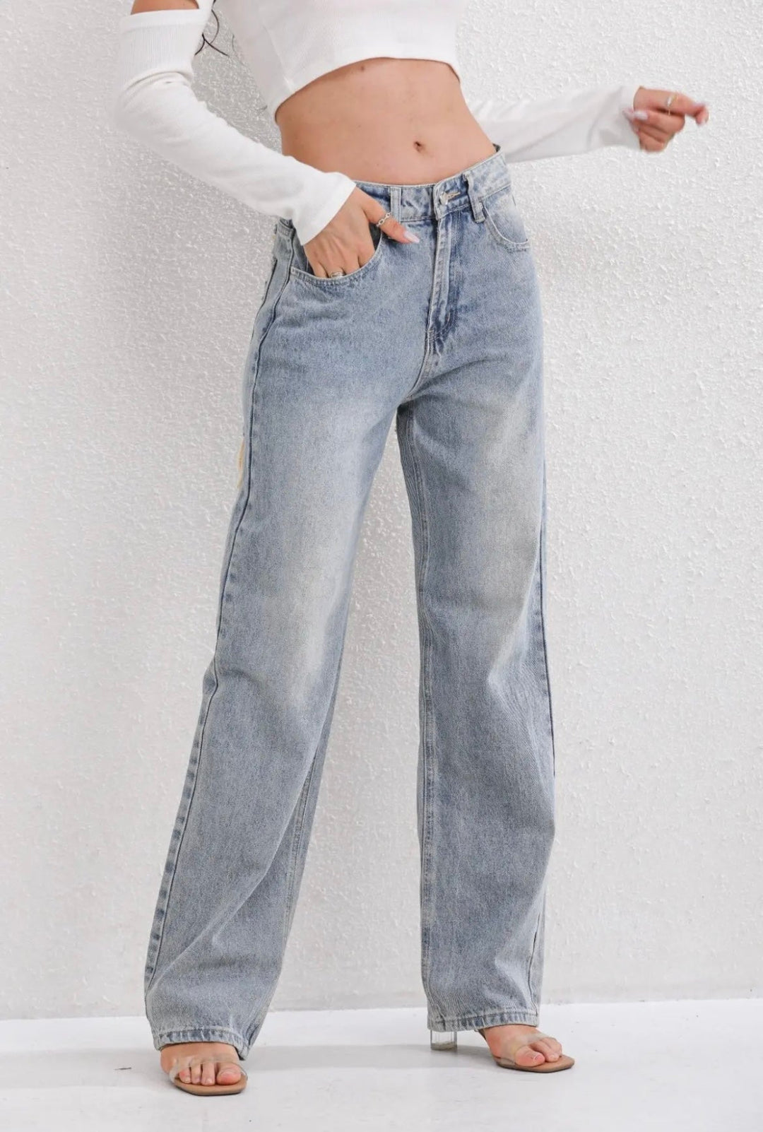 Becky Straight Leg Jeans | Hoge taille met gescheurde details