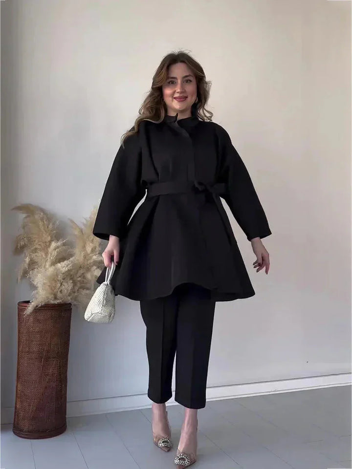 Co-Ord Lange Mouw Set | Gebonden Taille, Broek Set, Tweedelige Set voor Vrouwen, Veelzijdig & Elegant