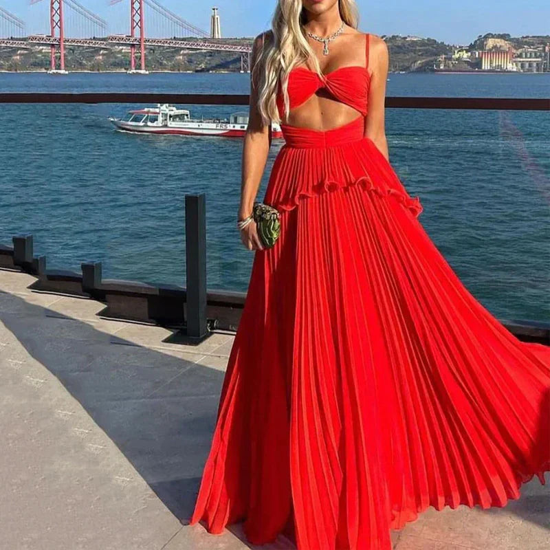 Léonie | Elegante V-Hals Maxi Dress - Comfort en Stijl voor Alle Gelegenheden