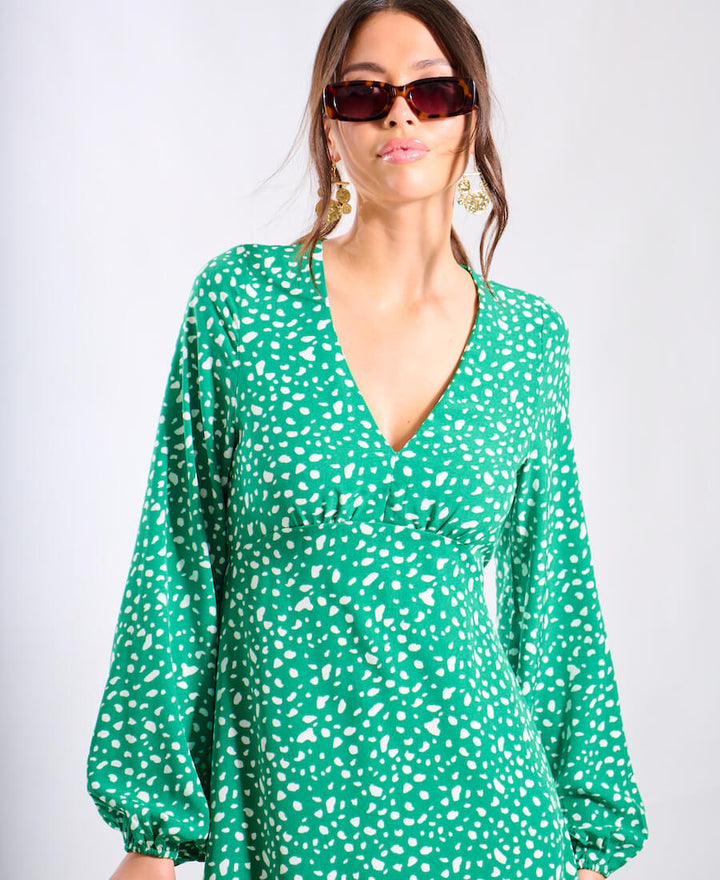Bedrukte V-Hals Top Dames | Stijlvolle Print & Comfortabele Pasvorm | Voor Elke Gelegenheid