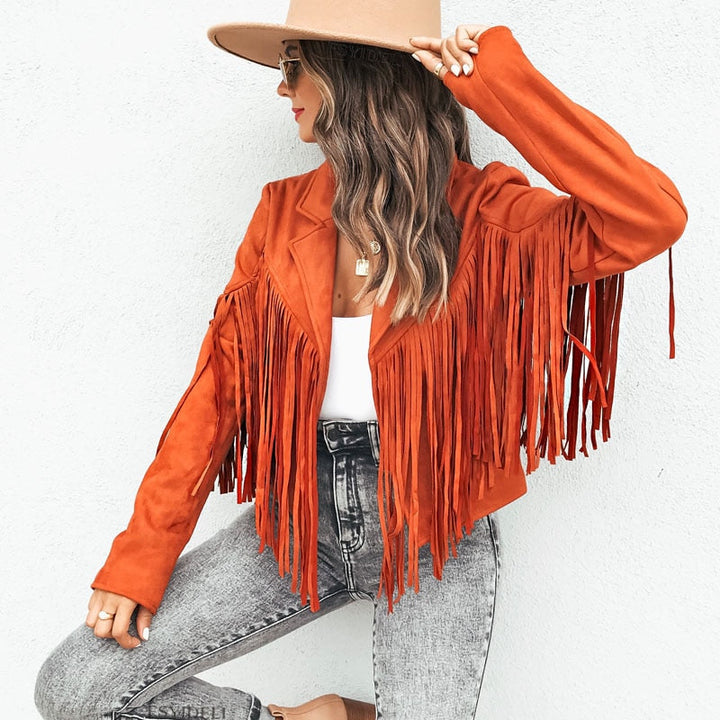 Noa jasje met franjes in suède-look voor dames Western jasje met moderne snit & boho stijl